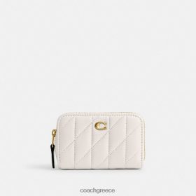 Coach γυναίκες μικρό φερμουάρ γύρω από θήκη με μαξιλάρι β4/κιμωλία LBZ422376 Coach Greece