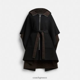 Coach γυναίκες κάπα διπλής όψης μαύρος LBZ422451 Coach Greece