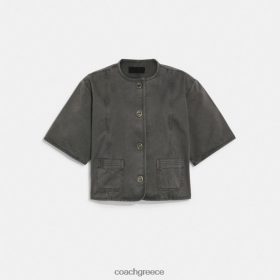 Coach γυναίκες υφαντό σετ κοντομάνικο μπουφάν πλυμένο μαύρο LBZ422461 Coach Τσαντεσ