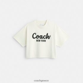 Coach γυναίκες μπλουζάκι με κομμένη υπογραφή κρέμα. LBZ422473 Coach Τσαντεσ