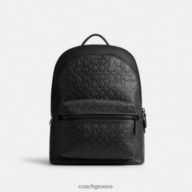 Coach άνδρες Σακίδιο τσάρτερ από δέρμα υπογραφή μαύρος LBZ422677 Coach Τσαντεσ