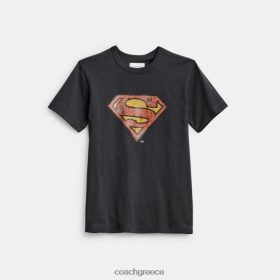 Coach άνδρες προπονητής | T-shirt dc superman πλυμένο μαύρο LBZ422774 Coach Παπουτσια