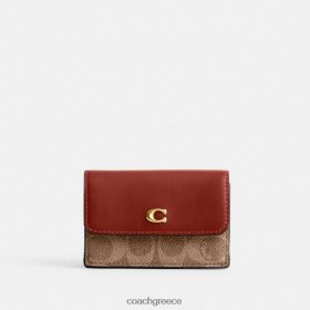 Coach γυναίκες μίνι τρίπτυχο πορτοφόλι σε καμβά με υπογραφή b4/ταν σκουριά LBZ422348 Coach Παπουτσια