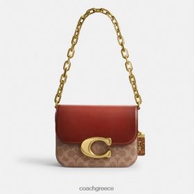 Coach γυναίκες Τσάντα είδωλο σε καμβά υπογραφής με λεπτομέρεια από δέρμα φιδιού b4/ταν σκουριά LBZ42246 Coach Greece