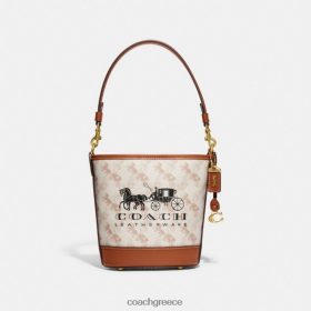 Coach γυναίκες bucket bag dakota 16 με στάμπα αλόγου και άμαξα b4/κιμωλία στιλβωμένο κεχριμπάρι LBZ42220 Coach Τσαντεσ