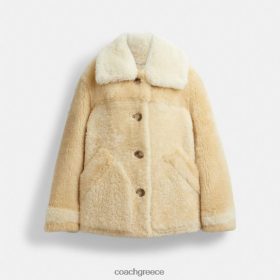 Coach γυναίκες παντού παλτό colorblock shearling ιβουάρ πολυ LBZ422442 Coach Greece