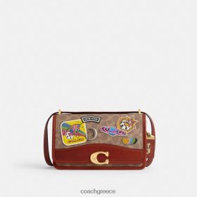 Coach γυναίκες cosmic coach bandit τσάντα ώμου σε καμβά με υπογραφή με μπαλώματα b4/tan rust multi LBZ422267 Coach Παπουτσια