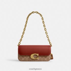 Coach γυναίκες idol bag 23 σε καμβά υπογραφής με λεπτομέρεια από δέρμα φιδιού b4/ταν σκουριά LBZ42236 Coach Παπουτσια