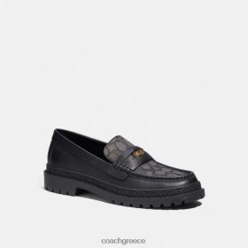 Coach άνδρες loafer με ζακάρ υπογραφή και κέρμα υπογραφή μαύρος LBZ422733 Coach Greece