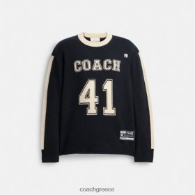 Coach άνδρες πουλόβερ από κασμίρ πανεπιστήμιο μαύρο multi. LBZ422781 Coach Greece