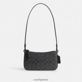 Coach γυναίκες τσάντα ώμου στυλό σε καμβά με υπογραφή mw/κάρβουνο/μαύρο LBZ42265 Coach Τσαντεσ