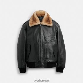 Coach άνδρες μπουφάν χρησιμότητας shearling μαύρος LBZ422754 Coach Greece