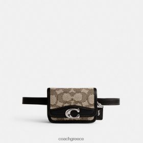 Coach γυναίκες Τσάντα ζώνης για κάρτα ληστή σε signature ζακάρ lh/μαύρο κακάο LBZ422191 Coach Τσαντεσ