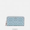 Coach γυναίκες πορτοφόλι με φερμουάρ ακορντεόν σε signature τζιν lh/απαλό μπλε LBZ422324 Coach Παπουτσια