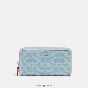 Coach γυναίκες πορτοφόλι με φερμουάρ ακορντεόν σε signature τζιν lh/απαλό μπλε LBZ422324 Coach Παπουτσια