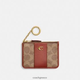 Coach γυναίκες μίνι skinny θήκη ταυτότητας σε καμβά με υπογραφή b4/ταν σκουριά LBZ422337 Coach Greece
