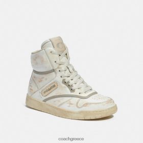 Coach γυναίκες ψηλό sneaker λευκό/περιστεριώτικο γκρι LBZ422408 Coach Παπουτσια