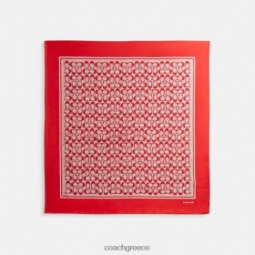 Coach γυναίκες vintage signature print μεταξωτό τετράγωνο κασκόλ αθλητικό κόκκινο LBZ422545 Coach Τσαντεσ