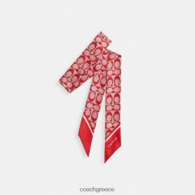 Coach γυναίκες vintage signature print μεταξωτό στενό κασκόλ αθλητικό κόκκινο LBZ422546 Coach Παπουτσια