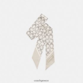 Coach γυναίκες vintage signature print μεταξωτό στενό κασκόλ ατμός LBZ422590 Coach Τσαντεσ